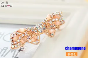 Exquisite Alloy Pinchcock Small Barrettes Lunury Rhinestone Opal Hairpin Small Side Clamp Women Sparkling Crystal Jewel Bobby Pi