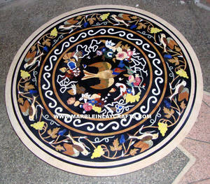 Mesa de centro elegante redonda de mármol - Product Image 1