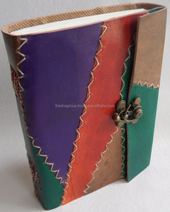 Diario de cuero genuino multicolor tamaño B5 hecho a mano cuaderno de tapa dura uso profesional Personal regalo hilo térmico costura - Product Image 1