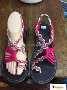 Dobbytex รองเท้าแตะสานมือ DBTS9สีขาวชมพู,รองเท้าชาวเขา/ม้ง/ฤดูร้อน/แอฟริกา - Product Image 1