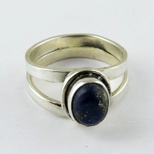 Piedra de estilo moderno Lapislázuli-anillos de plata de ley 925, venta al por mayor, Plata hecha a mano - Product Image 2