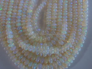 Cuentas de ópalo etíope Welo, piedras preciosas Rondelle pulidas suaves, cuentas de piedra de corazón, accesorios para hacer joyas, cuentas de cristal sueltas - Product Image 3