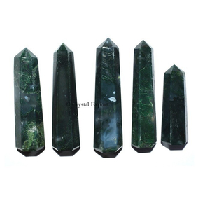 Customized <b>Large</b> Tower High Quality Polished Natural Healing <b>Large</b> Moss Agate Tower Crystal Points - Product Image 1