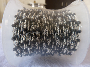 Black Onyx <b>Beaded</b> Chains Spools natural stone <b>crystals</b> healing stones Manufacture & supply wholesale - Product Image 2