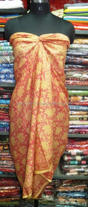 ผ้าคลุมบิกินี่พิมพ์ลายดอกไม้สไตล์อินเดีย,ผ้าคลุมชายหาดผ้าโสร่ง Pareo ผ้าพันคอผ้าฝ้ายแฟชั่น - Product Image 3