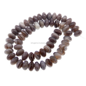 Cuentas sueltas de ágata de Botswana de 11 \ "de longitud con cuentas de piedra lisas redondas de 8,5mm para pulseras de joyería, fabricación de joyas - Product Image 1