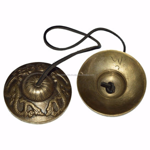 Lonceng Tibet Bel Simbal Instrumen Musik Buddha Diameter Simbal Tingsha Te-sha Tingcha Lonceng Meditasi Naga Tibet