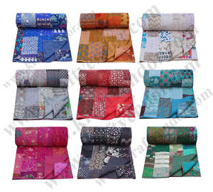 Tamaño de la Reina bordado a mano Patchwork Kantha edredón Kantha colcha - Product Image 1