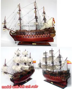 木制圣费利佩60厘米模型高船/木制高船/工艺船模型