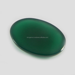 พลอยโมราสีเขียวธรรมชาติ17X23มม.,พลอยขัดทรงรี - Product Image 2