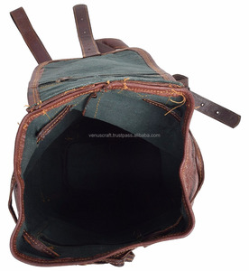 New Western Boho Style Vintage Handmade Genuine Leather <b>Drawstring</b> Back Packs Hand Stitch Genuine Leather Indian Style Backpacks - Product Image 4