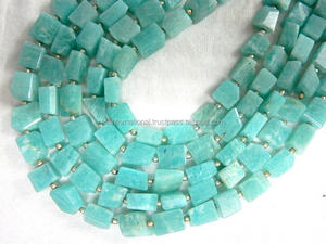 ลูกปัดนักเก็ตสีเขียวแบบเหลี่ยมเพชรพลอยจาก Amazonite ขนาด14นิ้วขนาด10-12มม. - Product Image 6