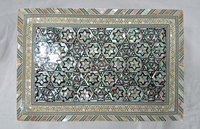 Boîte à bijoux rectangulaire en mosaïque de bois égyptien ZAHEREEN J 48, provenant d'Égypte