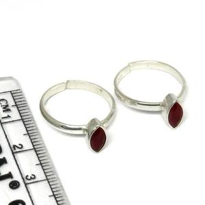 Bagues d'orteils en argent Sterling 925, pierre d'onyx rouge la plus incroyable, bijoux de mode en argent, bagues d'orteils en pierres précieuses faites à la main - Product Image 6