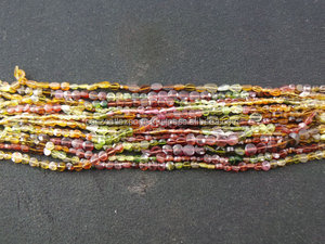 4x4mm Taille 13 Pierres Multi Tourmaline Faceted Coin Beads Brillant Poli Gemstone Perles en vrac Catégorie de produit Perles de pierre - Product Image 3