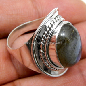 Elegant 925 Sterling Silver Classic <b>Labradorite</b> Gemstone Wedding <b>Ring</b> CMA Certified for Women's Parties and Anniversaries - Product Image 2