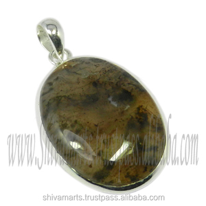 Elegante nuevo diseño joyería de plata esterlina musgo ágata piedra preciosa colgante joyería fina colgantes y dijes - Product Image 2