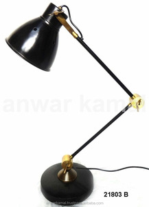 Brass <b>Vintage</b> Desktop <b>Table</b> <b>Lamp</b> With Black Finish Study Desk Office Reading <b>Table</b> <b>Lamp</b> - Product Image 2