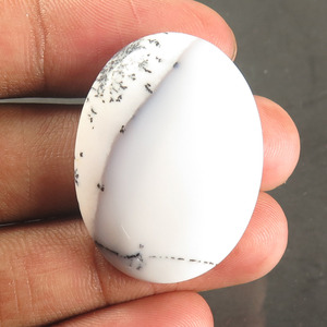 Charmant cabochon de poire d'agate dendritique naturelle Cabochon de pierres précieuses en vrac pour la fabrication de bijoux de bague et de boucle d'oreille - Product Image 3