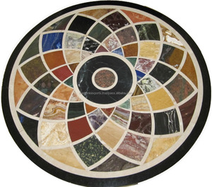Diseño de mesa de Arte de patio con incrustaciones de mosaico floral para muebles para el hogar mesa de centro de mármol moderna - Product Image 1