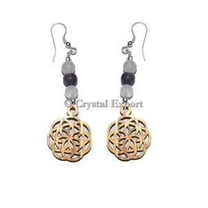 <b>Top</b> Seller Fancy Jasper Arrowheads Butterfly Earrings Fashion Drop Design with <b>Crystal</b> Export Elegant Gemstone Brass Jewelry - Product Image 3