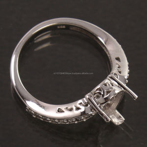 ออกแบบแหวนทุกขนาด CZ กึ่งติดตั้ง5X8มม. ลูกแพร์925เงินสเตอร์ลิง - Product Image 2