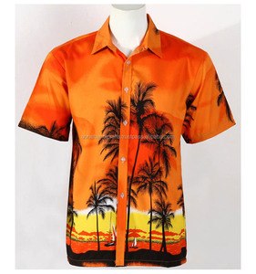 เสื้อชายหาดผ้าโพลีเอสเตอร์พิมพ์ซับลิเมชันทรงพอดีตัวเสื้อเชิ้ตผ้าโพลีเอสเตอร์สำหรับผู้ชาย - Product Image 3