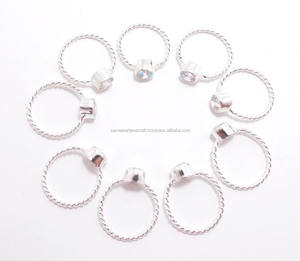 Zircon cubique 925 en argent Sterling fait à la main déclaration Vintage pierre de naissance Boho bague bijoux pour unisexe - Product Image 1