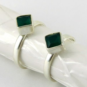 Shri Ashapura Jewels Unique Square Shape Green Onyx 925 Sterling <b>Silver</b> Bezel Setting Gemstone <b>Toe</b> <b>Rings</b> BOHEMIA Style Third - Product Image 2