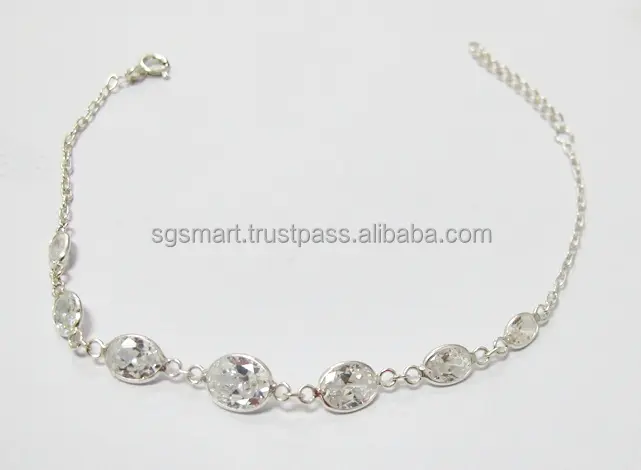 Silver 925 CZ Stone Bracelet Jewelry Wholesale Factory in Thailand