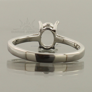 Bague de fiançailles semi-montée en argent sterling 925, mignonne, avec sertissage à griffes ovales de 6x8 mm, pour mariage et fête, toutes tailles - Product Image 4