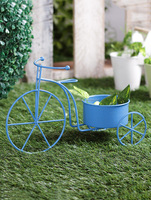 Support de plante en métal émaillé vintage fait main en forme de vélo, pot de fleurs sur pied pour intérieur, extérieur, maison, jardin, patio