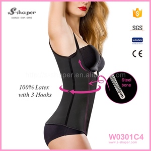 Wholesale S-SHAPER W0301 XXL Waist Trainer <b>Vest</b> Fashion Black Steel Boned Latex Eco-Friendly for Plus Sizes Breathable - Product Image 2