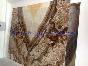 Collection de dalles en travertin onyx, pierre naturelle, marbre, coupe en veinage croisé, poli, grande dalle - Product Image 5