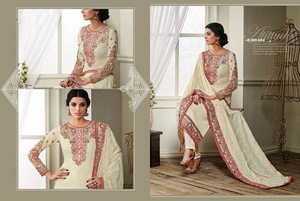 ชุดสวัสดิ์ Shalwar Kameez ชุดสูทสุดหรูไร้รอยต่ออินเดียและปากีสถาน งานเย็บปักถักร้อย ชุดสวัสดิ์ Shalwar Kameez สําหรับผู้หญิง - Product Image 4