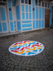 Toalla de playa redonda turca redonda con borlas, círculo con flecos colección RBT - Product Image 2