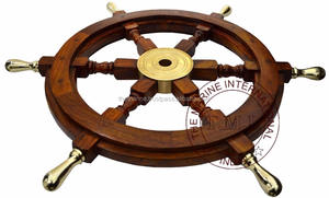 Rueda de barco náutico de madera Natural Premium de 24 pulgadas, decoración de pared pirata hecha a mano y regalos para el hogar, cajas de madera y letreros de pared - Product Image 2