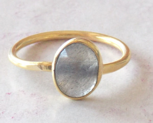 Fashionable Natural <b>Labradorite</b> Adjustable <b>Ring</b> in Stylish Alloy for Parties and Anniversaries - Product Image 1