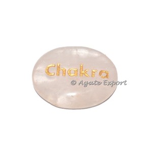 Quartz rose Chakra gravé pierre pierre semi-précieuse gravée - Product Image 1