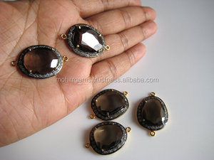 ขั้วต่อขอบหินบุษราคัมสีขาวตัดเป็นรูปกุหลาบหรูหราสำหรับเครื่องประดับส่วนประกอบคุณภาพสูง - Product Image 2