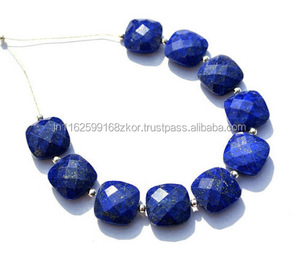 ลูกปัด lapis Lazuli จากธรรมชาติคุณภาพสูงอัญมณีสังเคราะห์สีฟ้าสำหรับทำแหวน