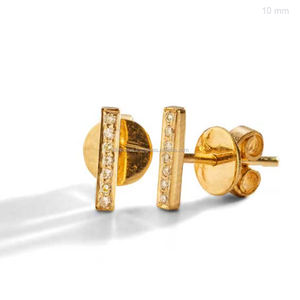 Clous de barre en diamant naturel, disponible en or jaune, 14k, Rose/jaune/blanc, livraison gratuite - Product Image 5