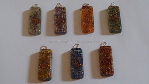 Chakra Orgone Energy Long Rectangle Pendentif Bijoux de guérison - Product Image 1