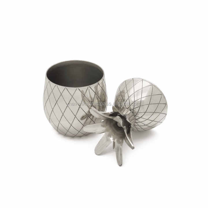 Pineapple Shaped Copper Plated Stainless Steel Cocktail Bar Tumbler Standing Mug Cup for Coffee Party Ware Drinkware