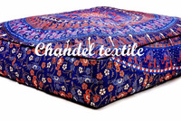 Mandala indien porte jour lit carré sol taie d'oreiller Pouf Sham Hippie canapé bohème sol coussin cas boho sièges Art