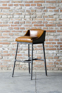 Silla de Bar con asiento de cuero - Product Image 2