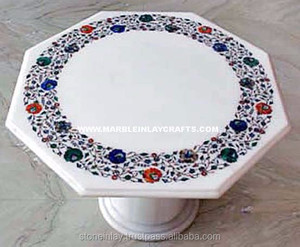 Plateau de Table basse à carreaux, haut de Table à incrustation de marbre - Product Image 1