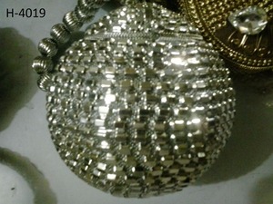 H4019 Ladies High Quality <b>Gold</b> Silver Beaded Evening Party <b>Handbags</b> Handmade Metal Clutch with Stone Work Bridal <b>Wedding</b> Purse - Product Image 2