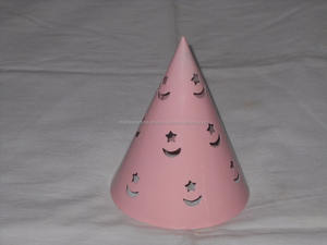 Bougeoir photophore en fer rose décoration intérieure en forme de cône pour décoration intérieure de Noël - Product Image 4