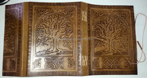 Handmade Vintage Tan Màu Cuộc Sống Cây PU Tạp Chí Da Cuốn Sách Bóng Dây Đeo Đóng Cửa Máy Tính Xách Tay Cho Cá Nhân Sử Dụng Doanh Nghiệp Đánh Dấu - Product Image 2